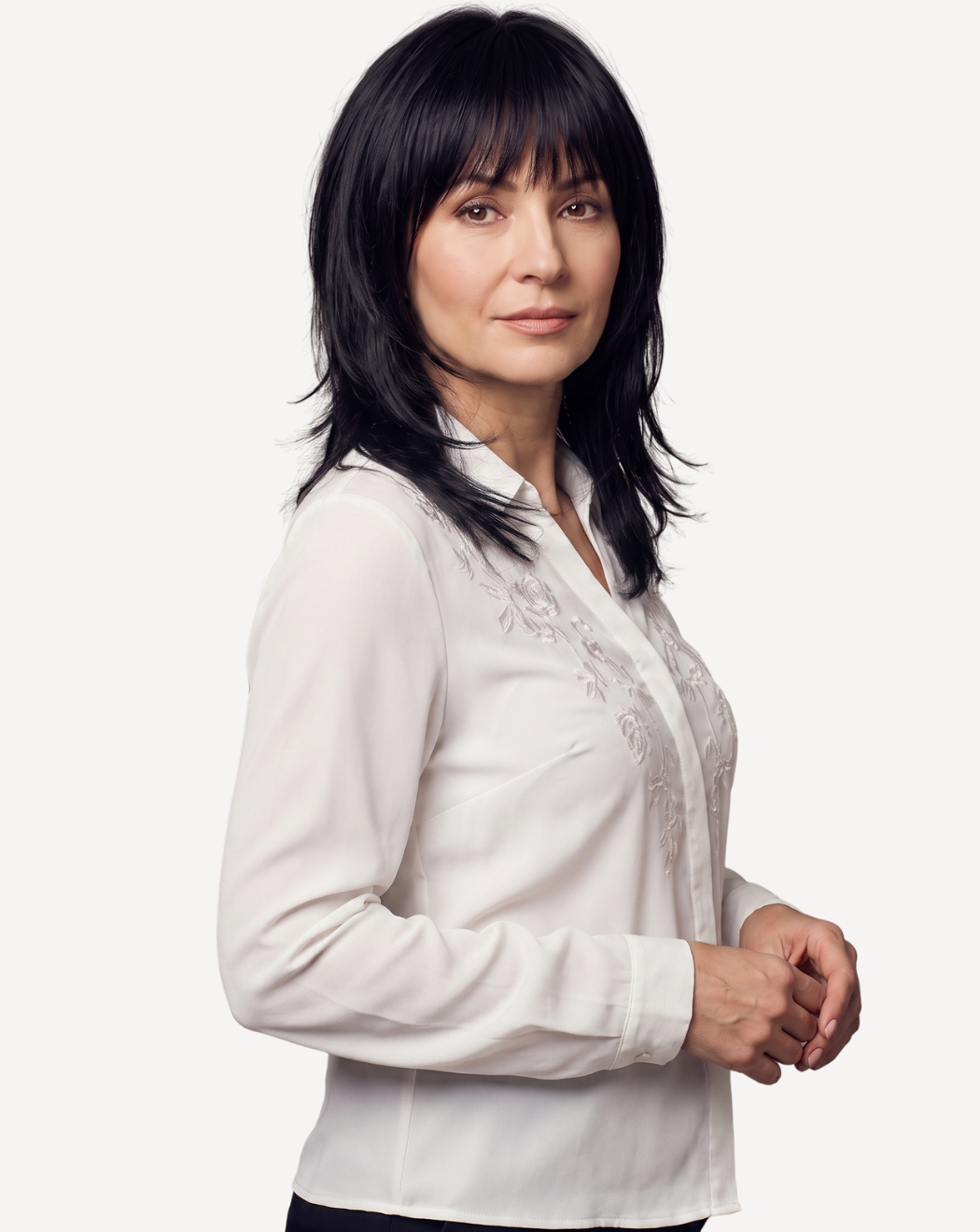 Perucă Păr Natural Emira  Negru Intens 1   | BuenoBia