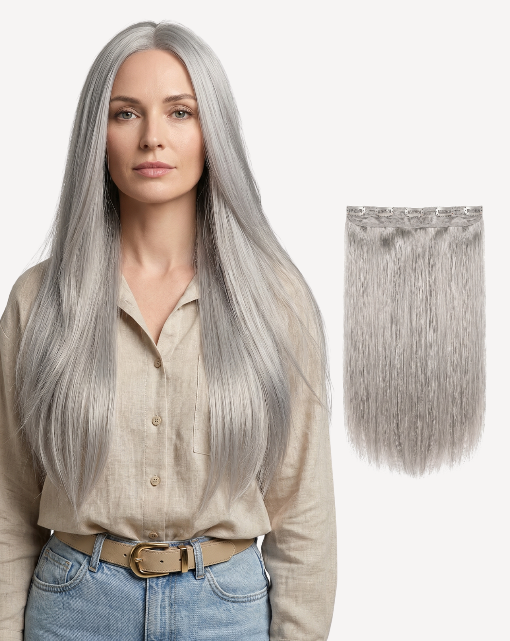 Extensii Tresă Volum Mediu - Blond GRAY | BuenoBia