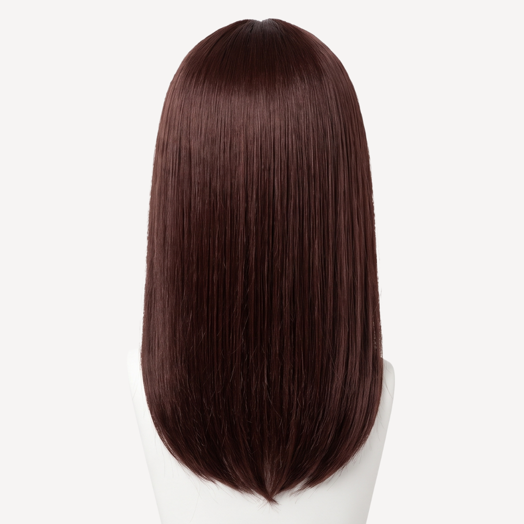 Perucă Păr Natural Holli Roşcat Vişiniu j99  | BuenoBia