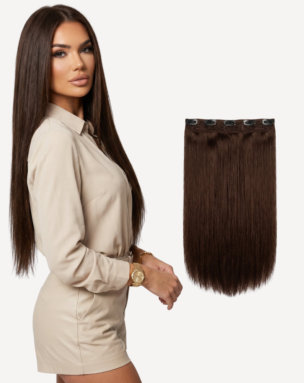 Extensii Tresă Volum Mediu - Șaten Îinchis 2 | BuenoBia