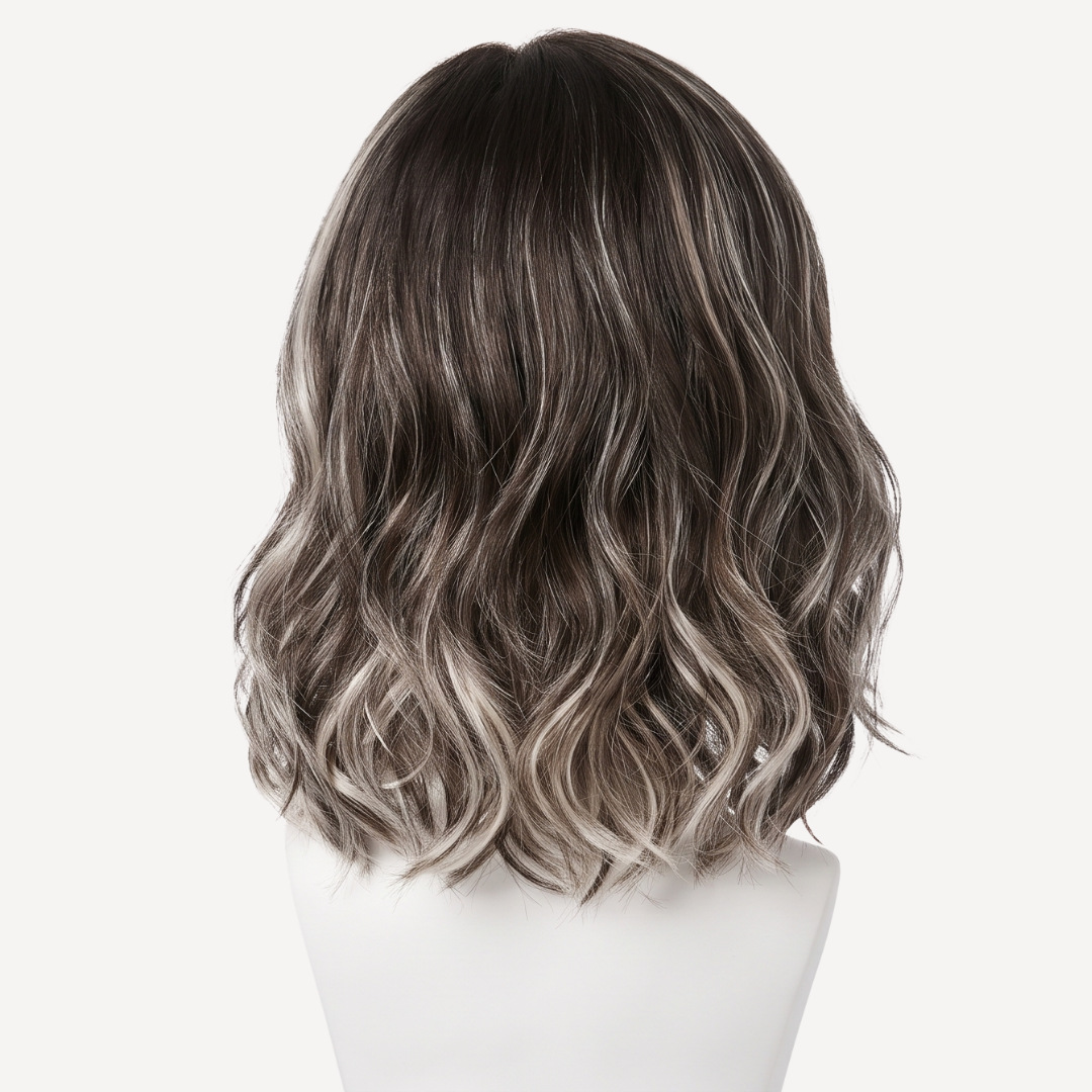 Perucă Păr Natural Stella -Balayage  3-gray | BuenoBia