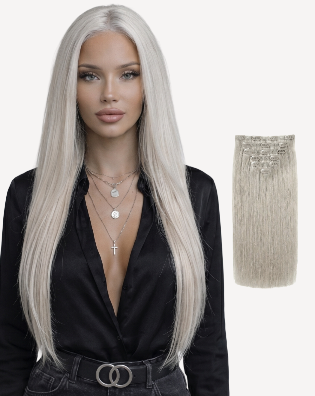 Extensii Clip On Volum Simplu - Blond Gray | BuenoBia