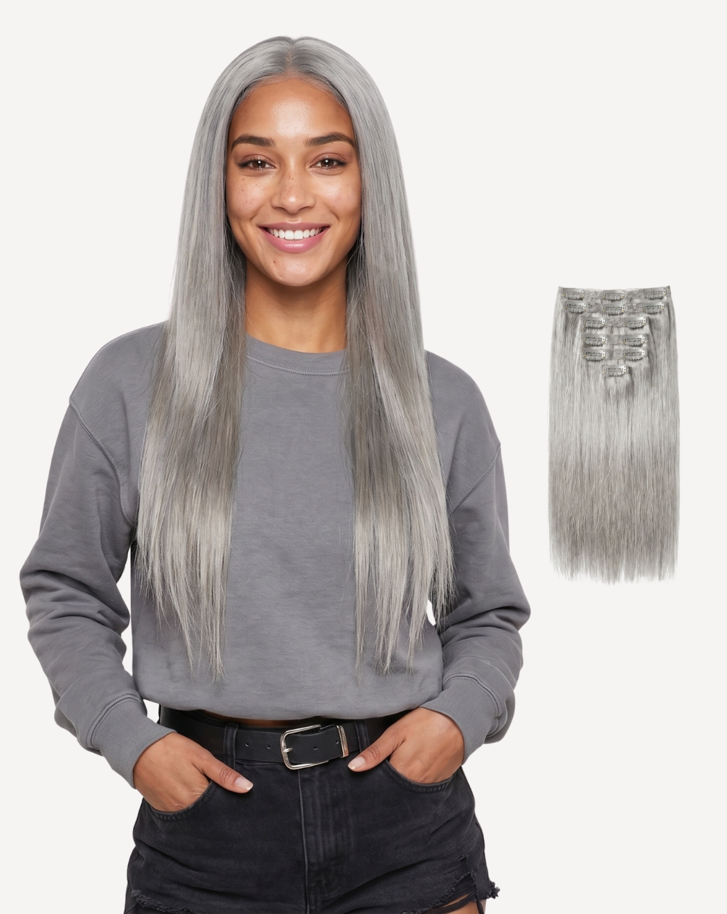 Extensii Clip-On Most Wanted – Blond Gray| BuenoBia