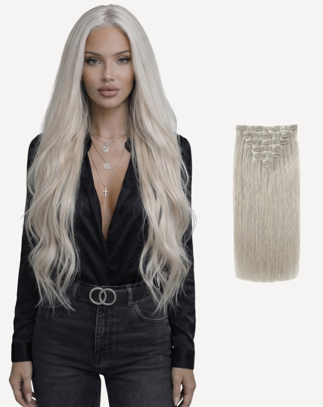 Extensii Clip On MegaVolum - Blond Gray | BuenoBia