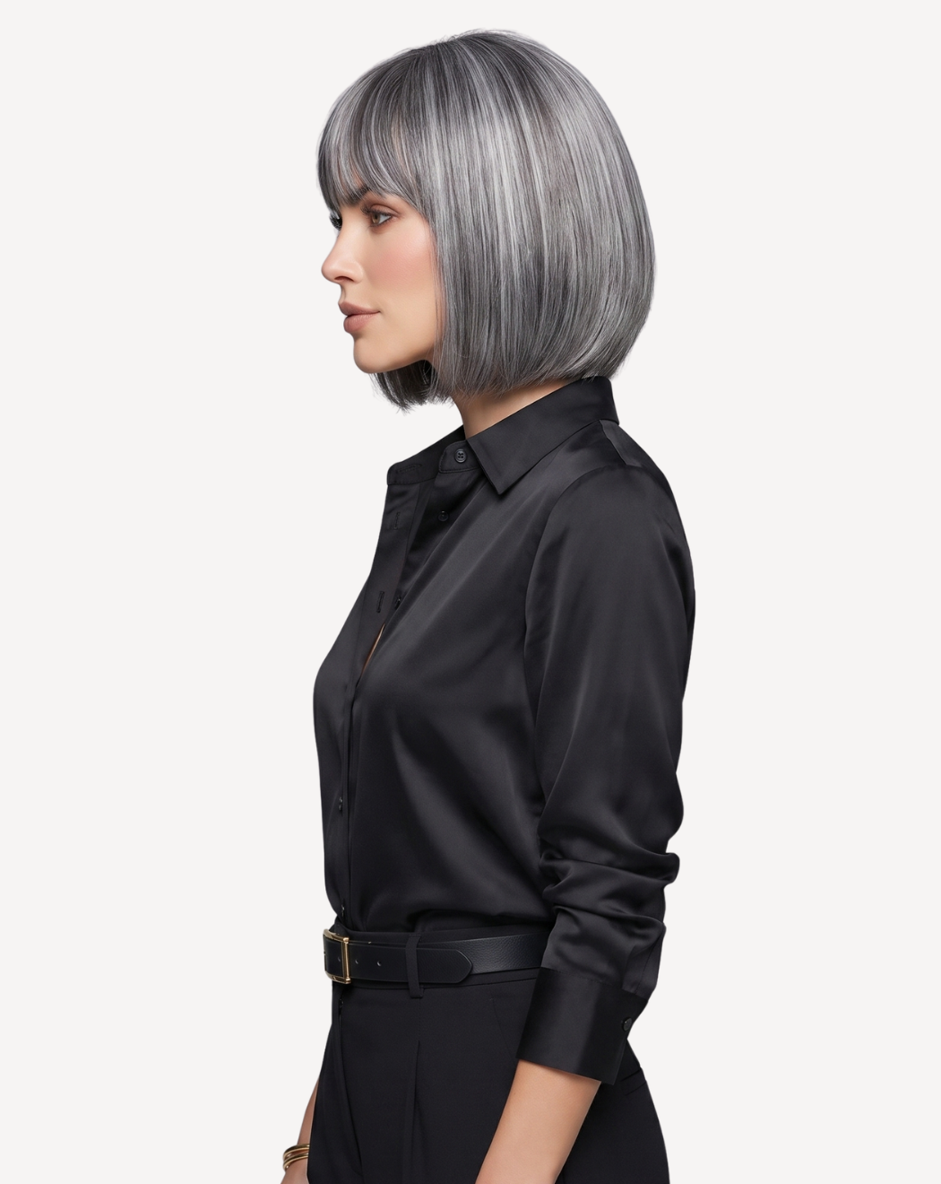 Perucă Păr Natural Lyza - Balayage 1-gray | BuenoBia