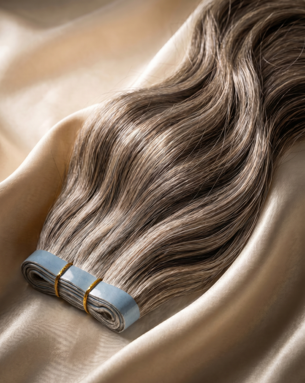 Extensii Tape-In Weft din Păr Natural – Balayage 8-gray | BuenoBia